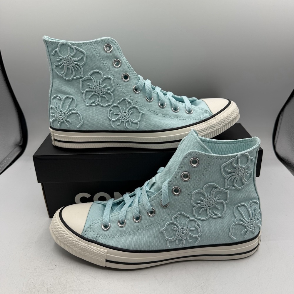 Converse Chuck Taylor All Star Hi Top Shoes Womens 9 Embroidered Floral A21409F - Picture 1 of 11